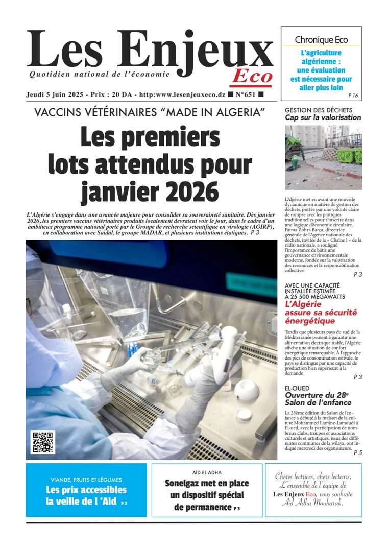 Une du journal Les Enjeux Eco numéro 651