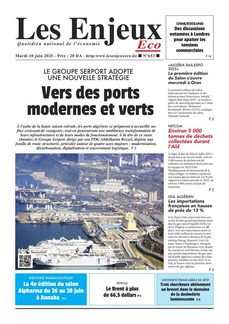 Une du journal Les Enjeux Eco numéro 653