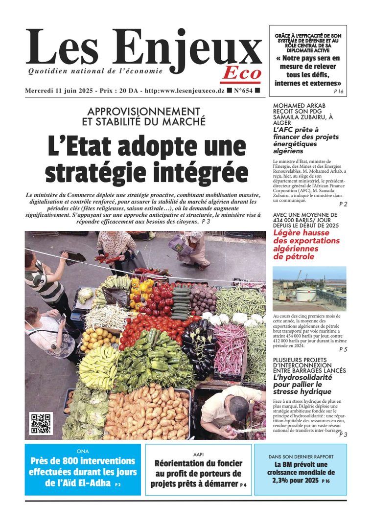Une du journal Les Enjeux Eco numéro 654