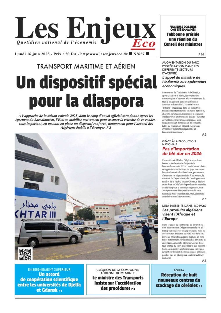 Une du journal Les Enjeux Eco numéro 657