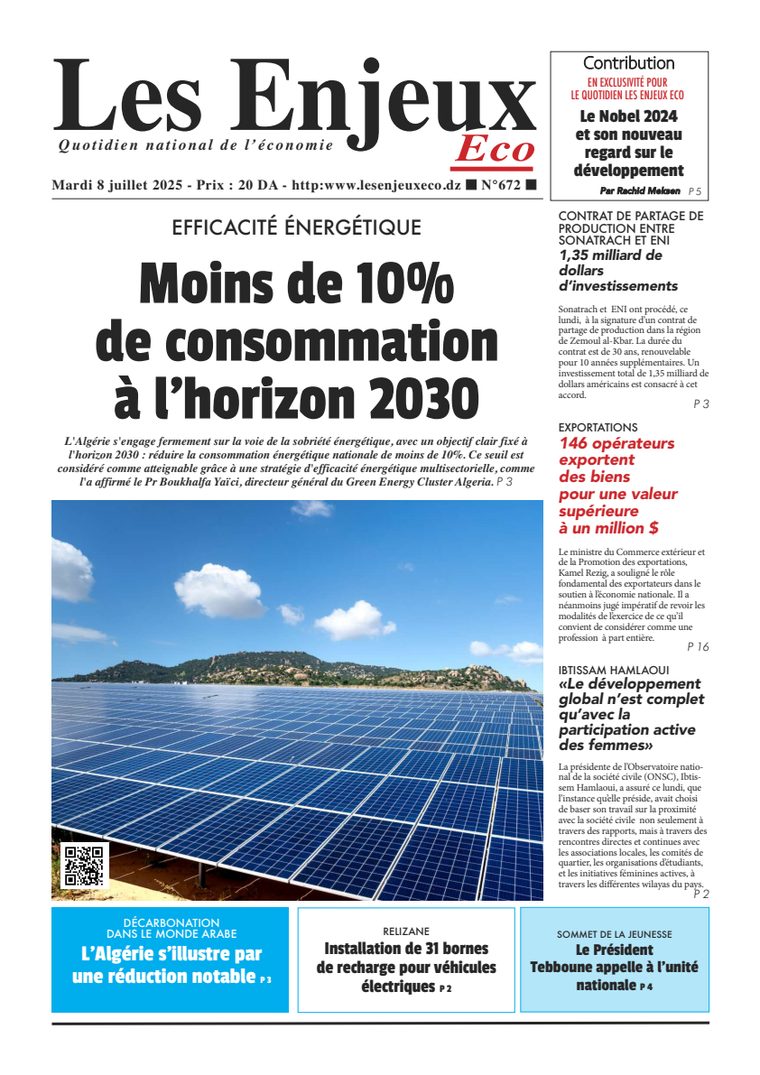 Une du journal Les Enjeux Eco numéro 672
