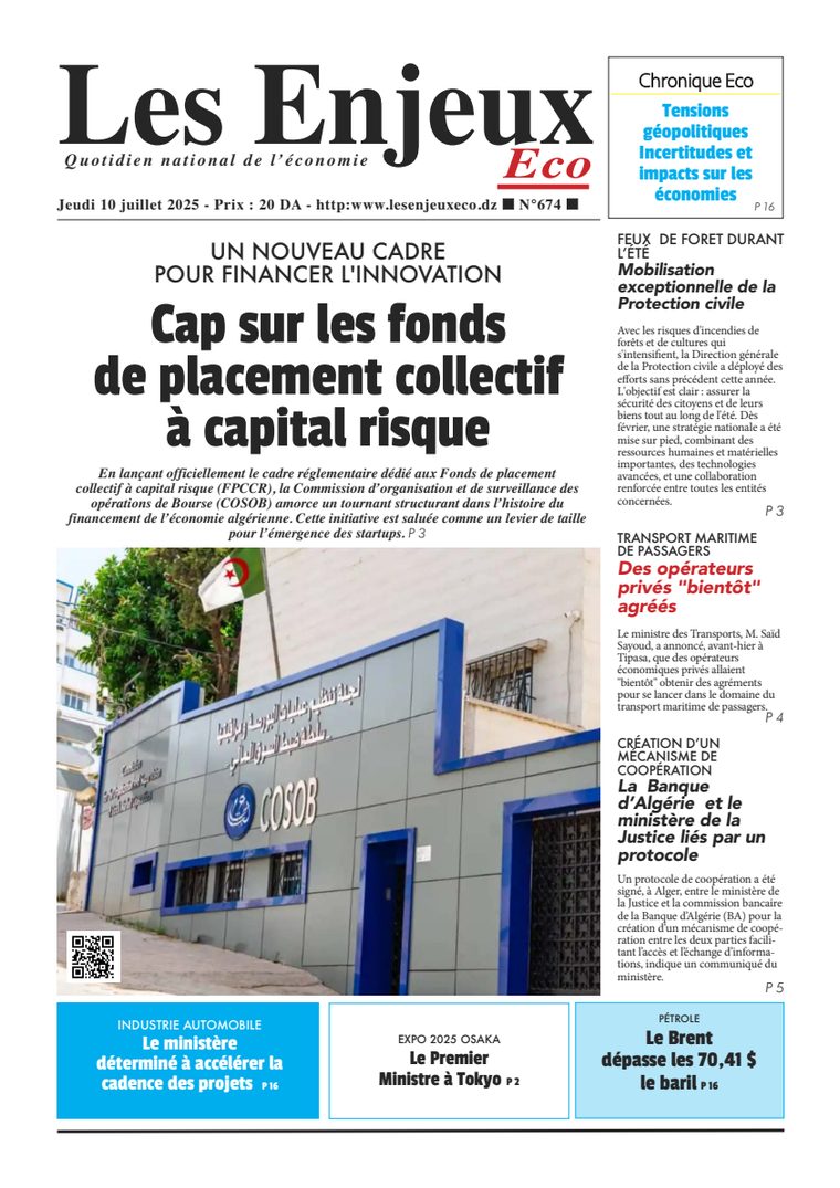 Une du journal Les Enjeux Eco numéro 674