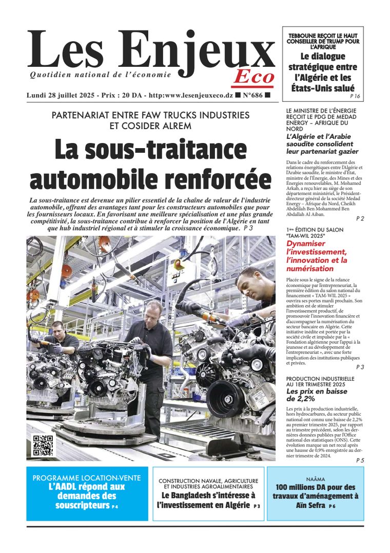Une du journal Les Enjeux Eco numéro 686