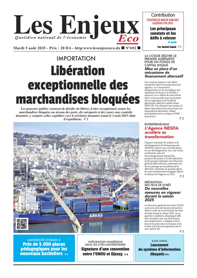 Une du journal Les Enjeux Eco numéro 692