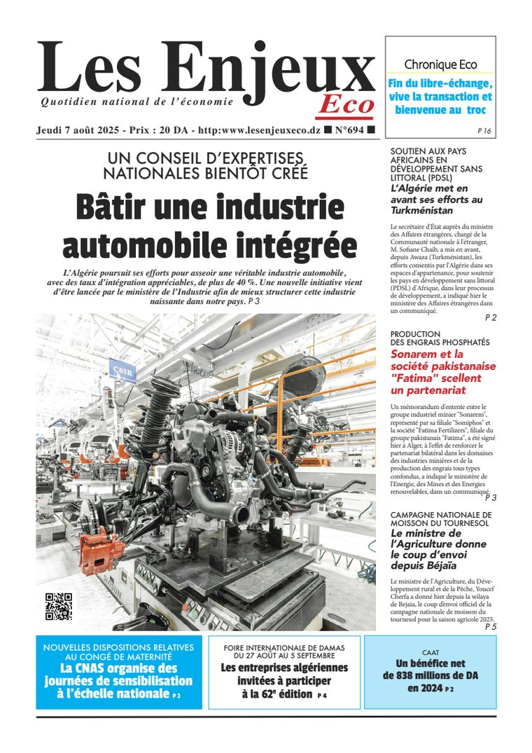 Une du journal Les Enjeux Eco numéro 694