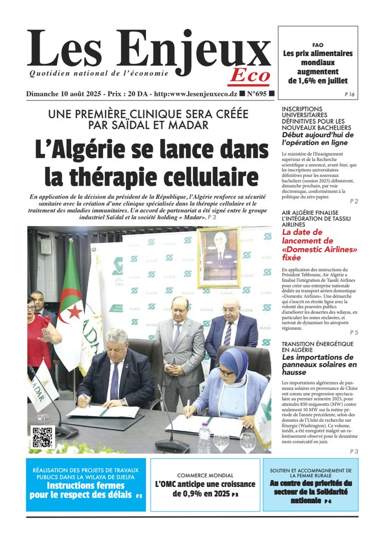 Une du journal Les Enjeux Eco numéro 695