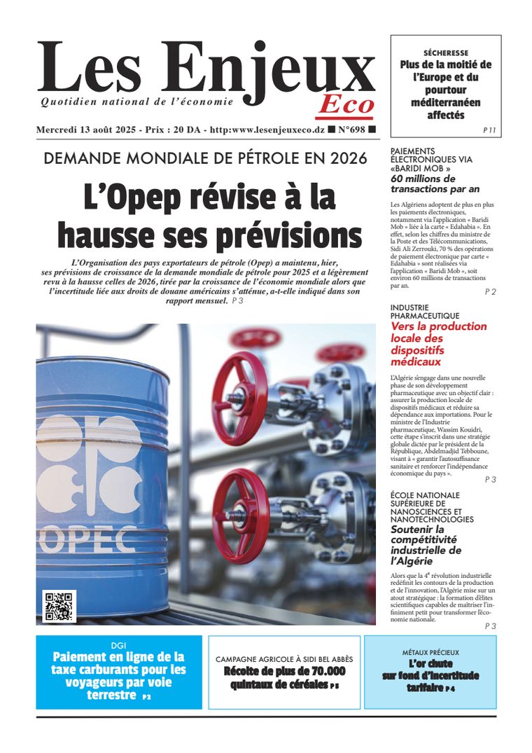 Une du journal Les Enjeux Eco numéro 698