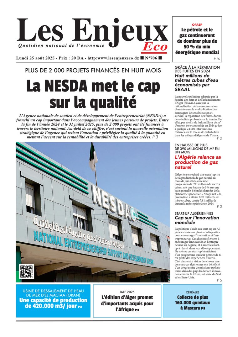 Une du journal Les Enjeux Eco numéro 706