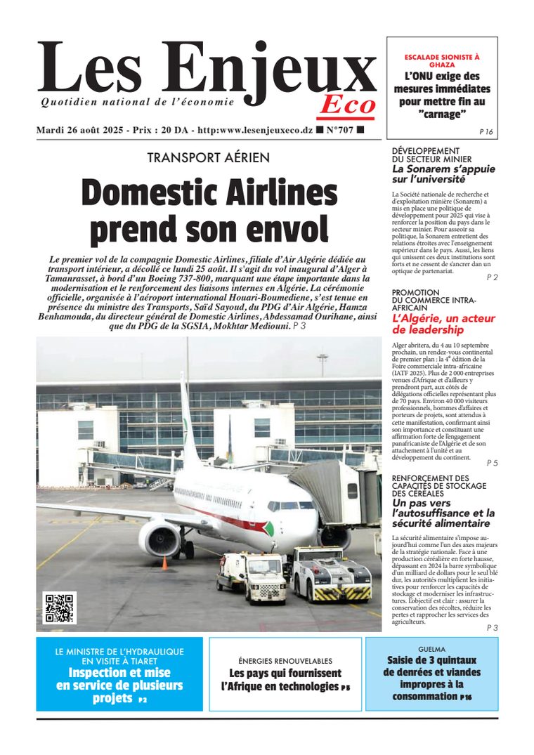 Une du journal Les Enjeux Eco numéro 707
