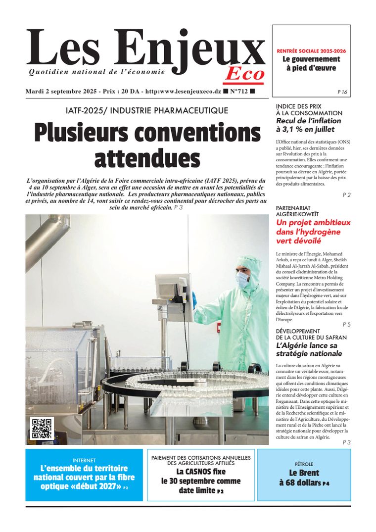 Une du journal Les Enjeux Eco numéro 712
