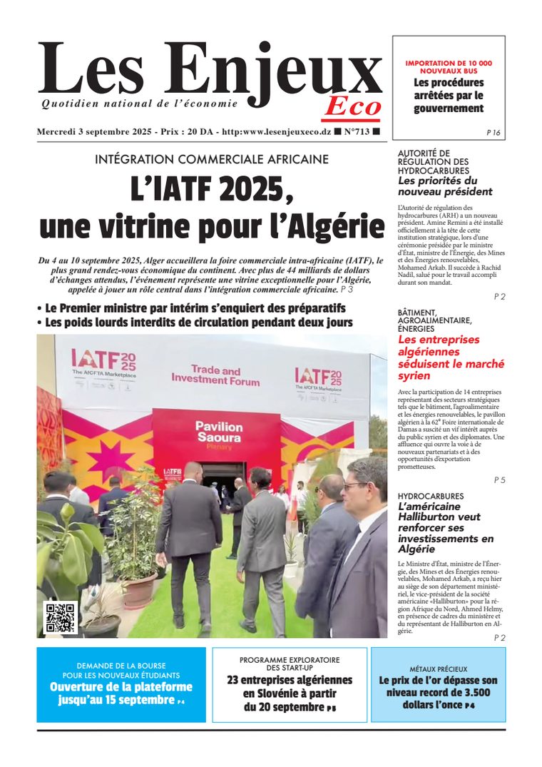 Une du journal Les Enjeux Eco numéro 713