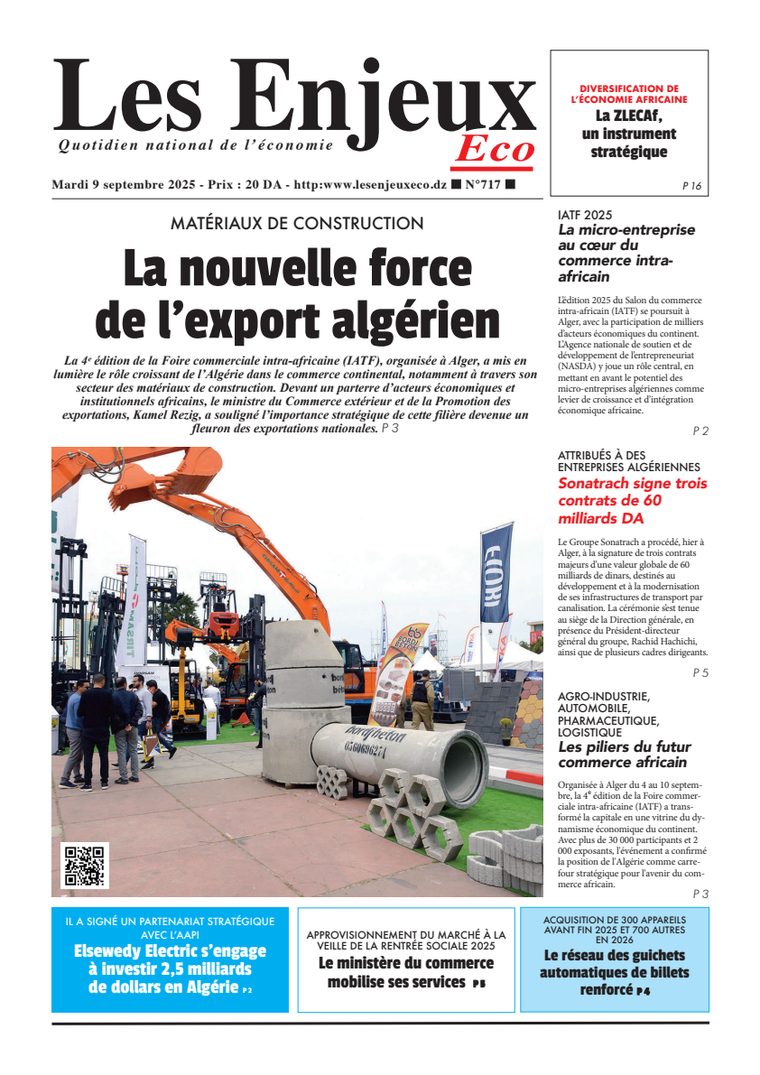 Une du journal Les Enjeux Eco numéro 717