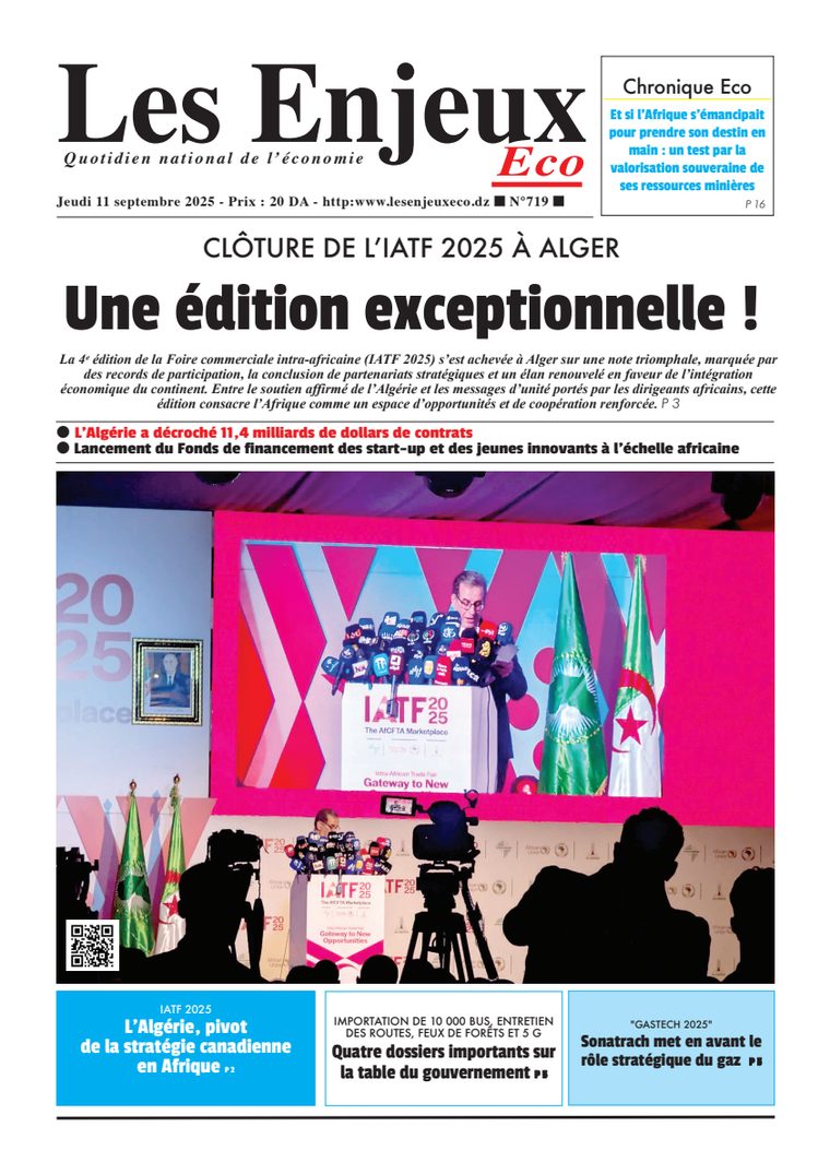 Une du journal Les Enjeux Eco numéro 719