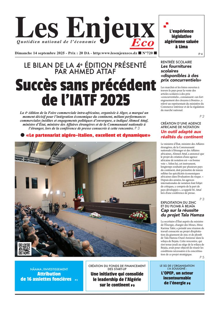 Une du journal Les Enjeux Eco numéro 720