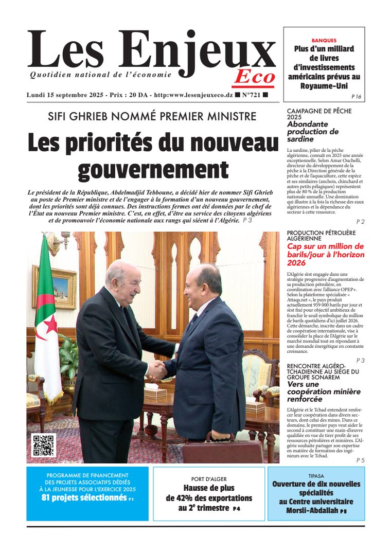 Une du journal Les Enjeux Eco numéro 721