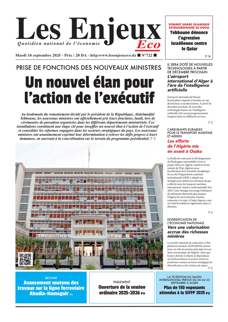 Une du journal Les Enjeux Eco numéro 722