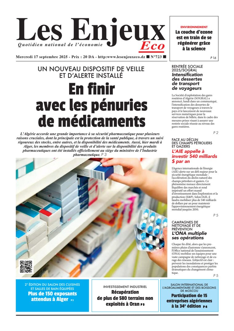 Une du journal Les Enjeux Eco numéro 723