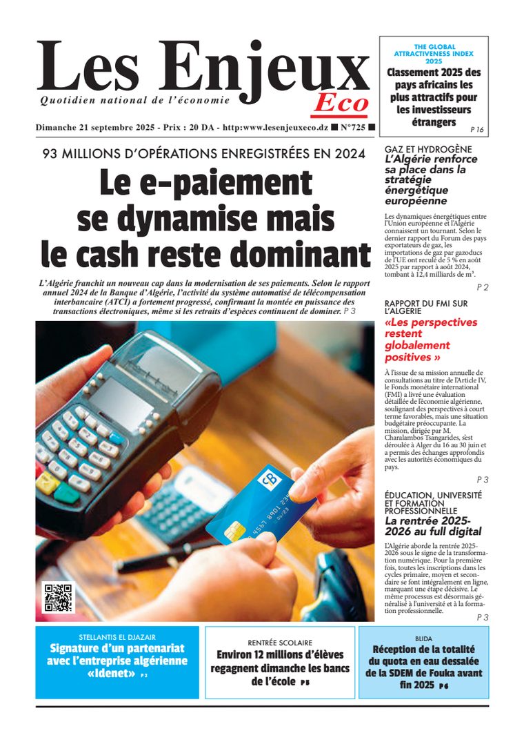 Une du journal Les Enjeux Eco numéro 725
