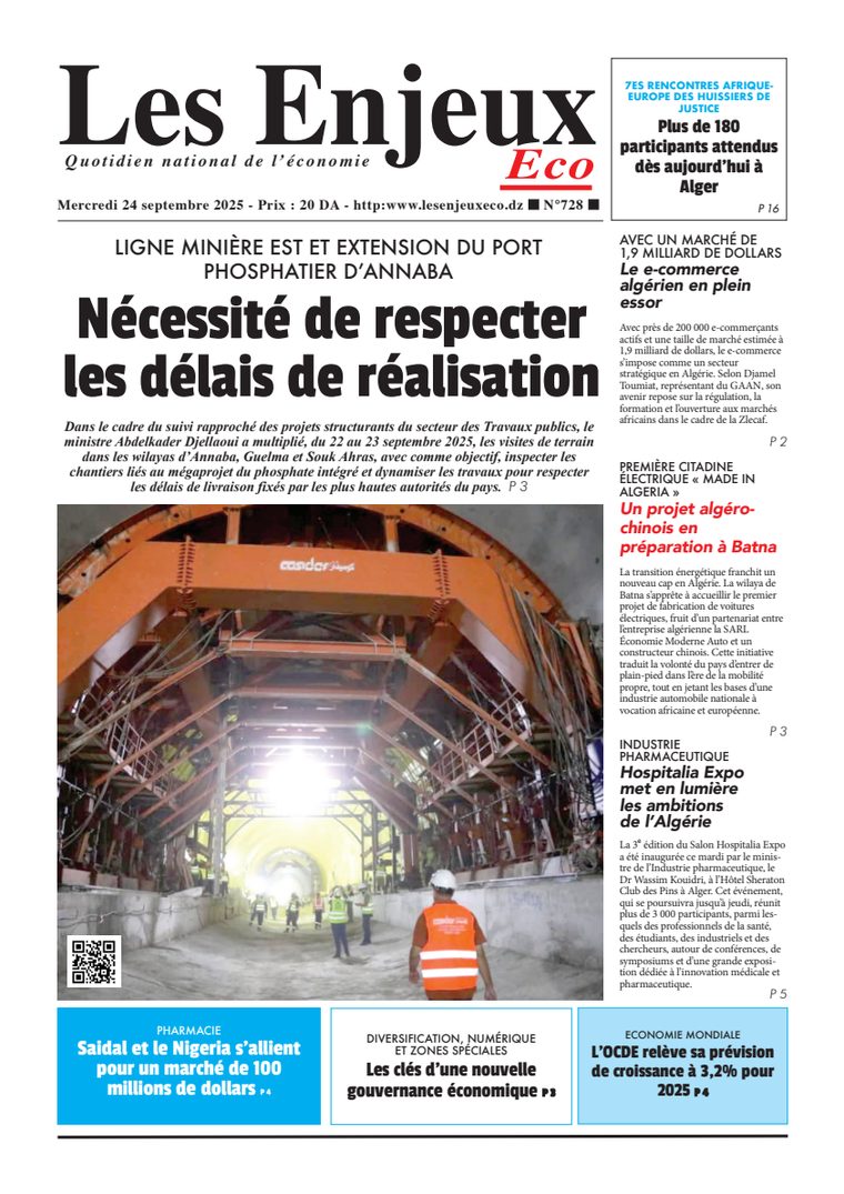 Une du journal Les Enjeux Eco numéro 728