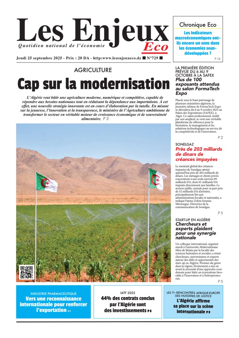 Une du journal Les Enjeux Eco numéro 729