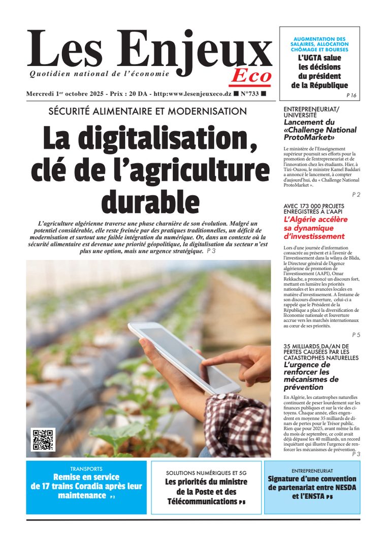 Une du journal Les Enjeux Eco numéro 733