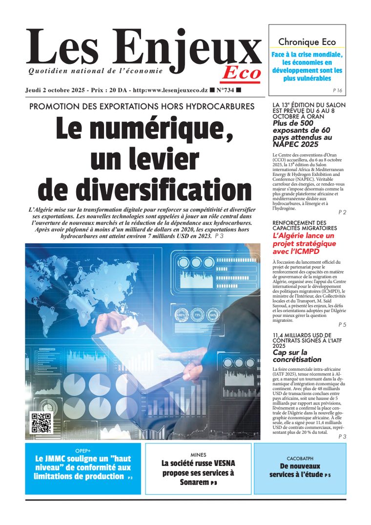 Une du journal Les Enjeux Eco numéro 734