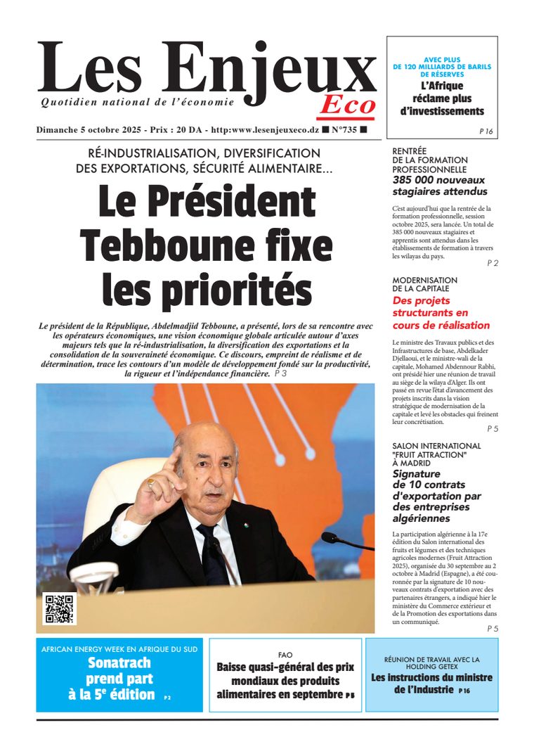 Une du journal Les Enjeux Eco numéro 735
