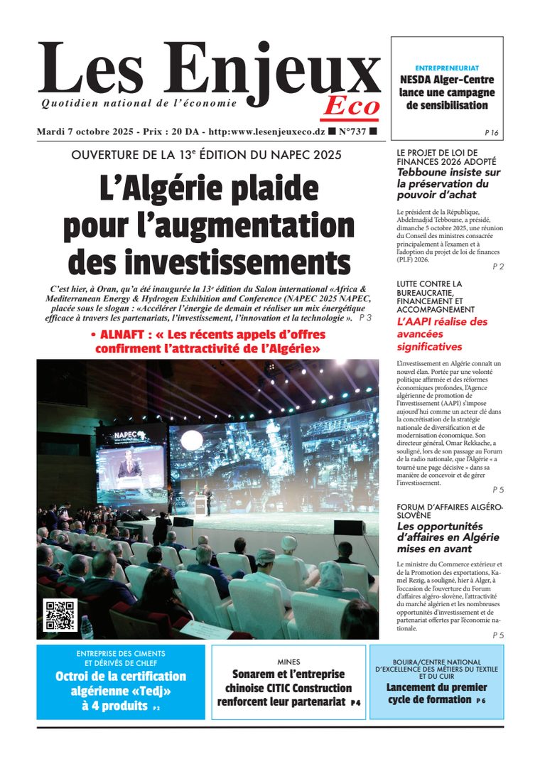 Une du journal Les Enjeux Eco numéro 737