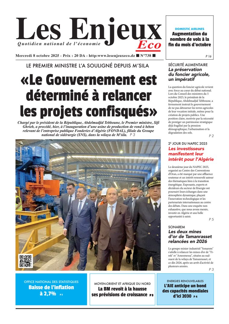 Une du journal Les Enjeux Eco numéro 738