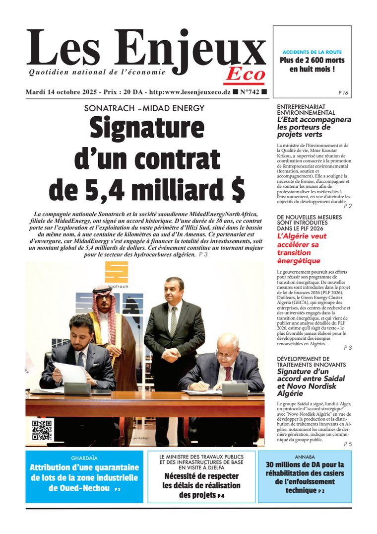 Une du journal Les Enjeux Eco numéro 742