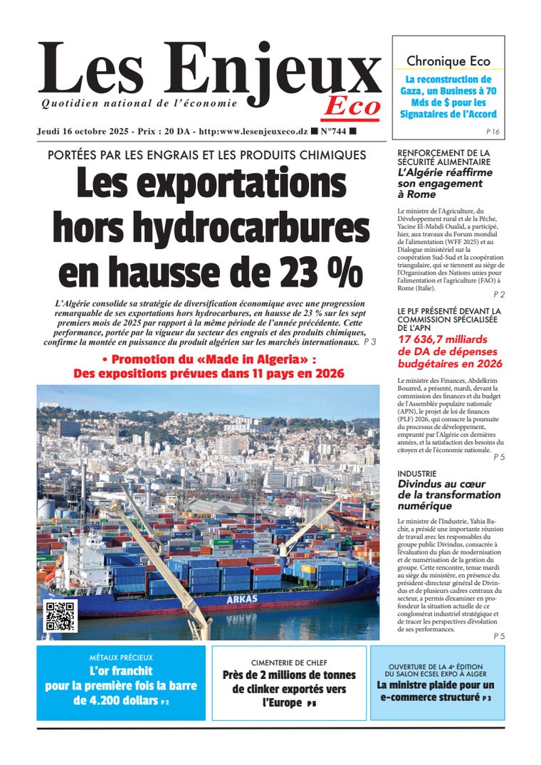 Une du journal Les Enjeux Eco numéro 744