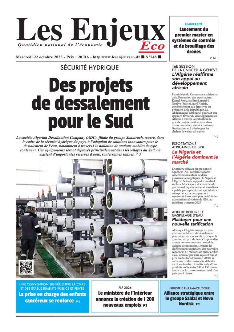 Une du journal Les Enjeux Eco numéro 748