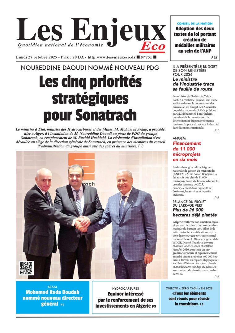 Une du journal Les Enjeux Eco numéro 751