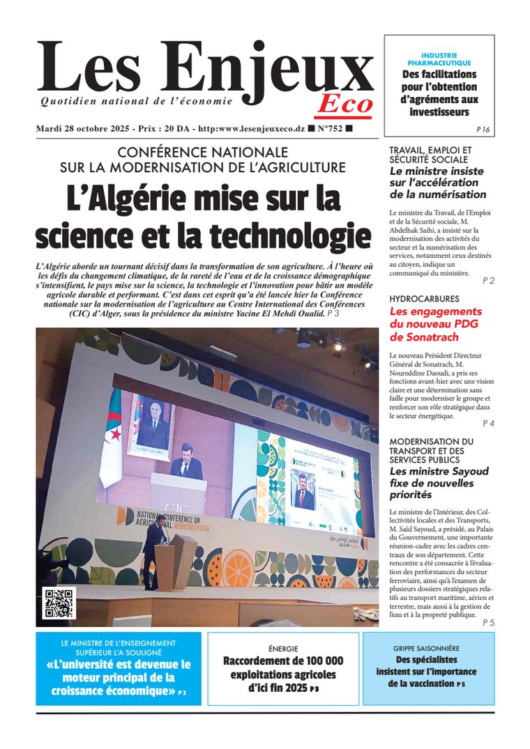 Une du journal Les Enjeux Eco numéro 752