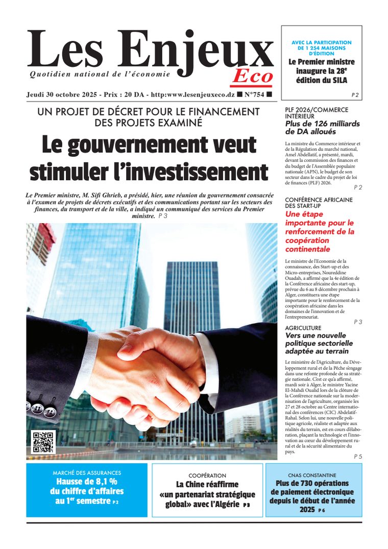 Une du journal Les Enjeux Eco numéro 754