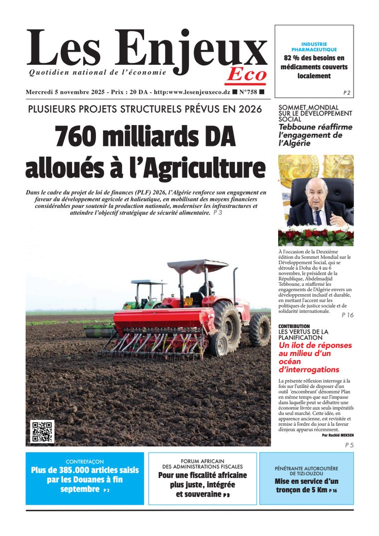 Une du journal Les Enjeux Eco numéro 758