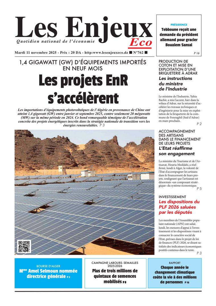 Une du journal Les Enjeux Eco numéro 762