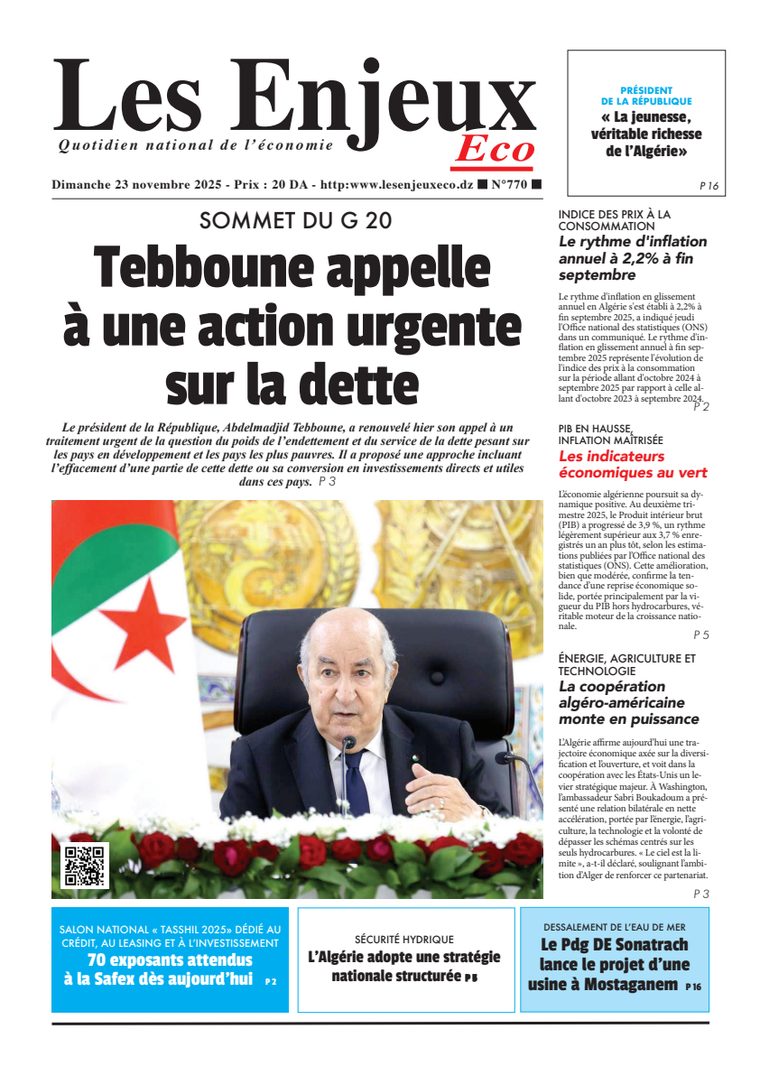 Une du journal Les Enjeux Eco numéro 770