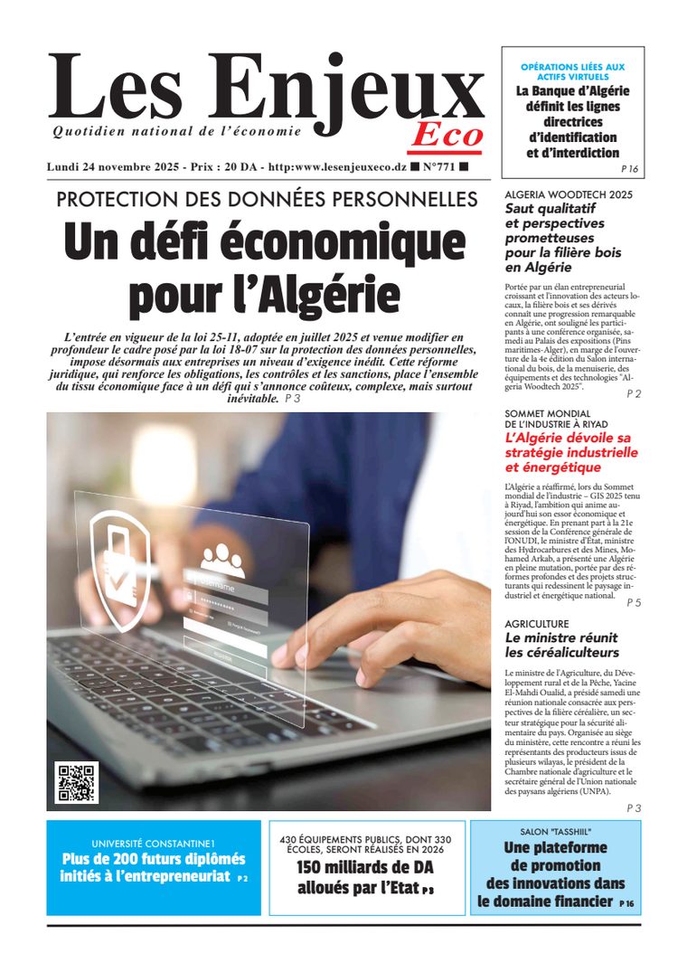 Une du journal Les Enjeux Eco numéro 771