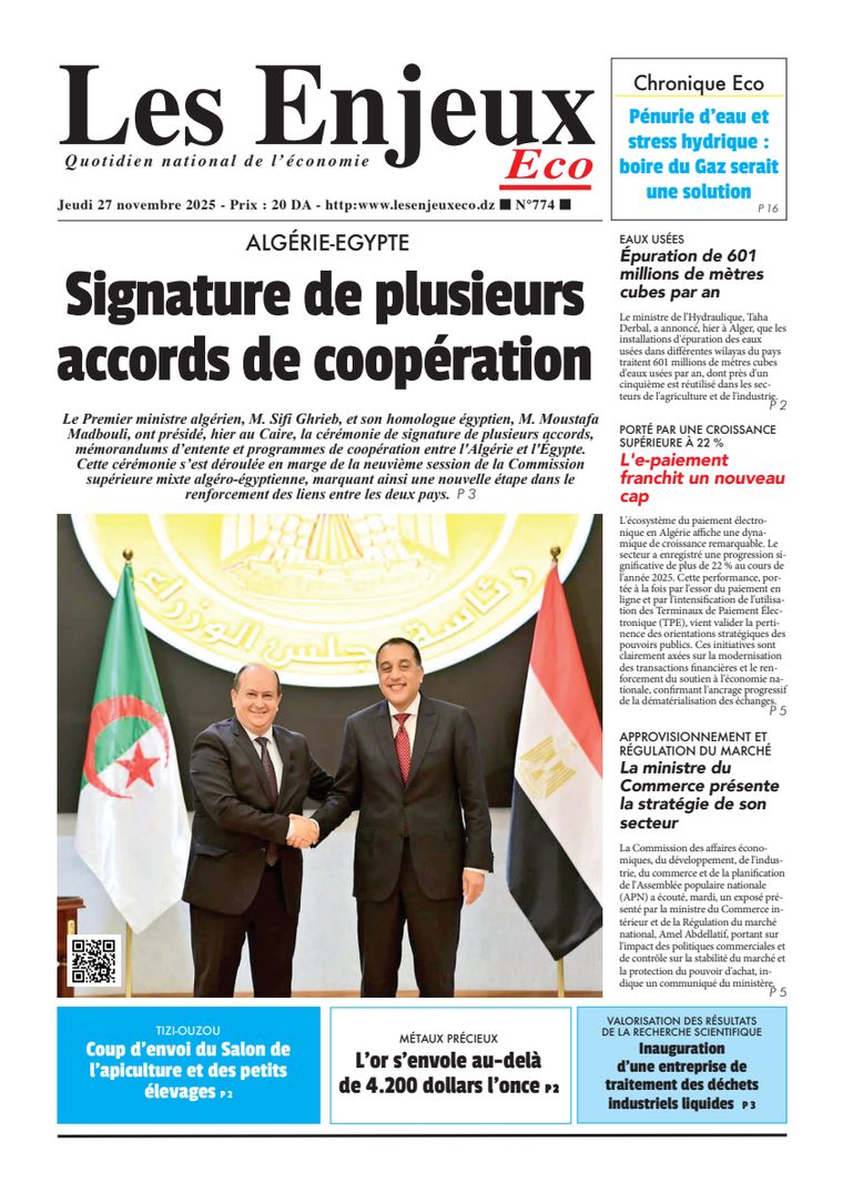Une du journal Les Enjeux Eco numéro 774