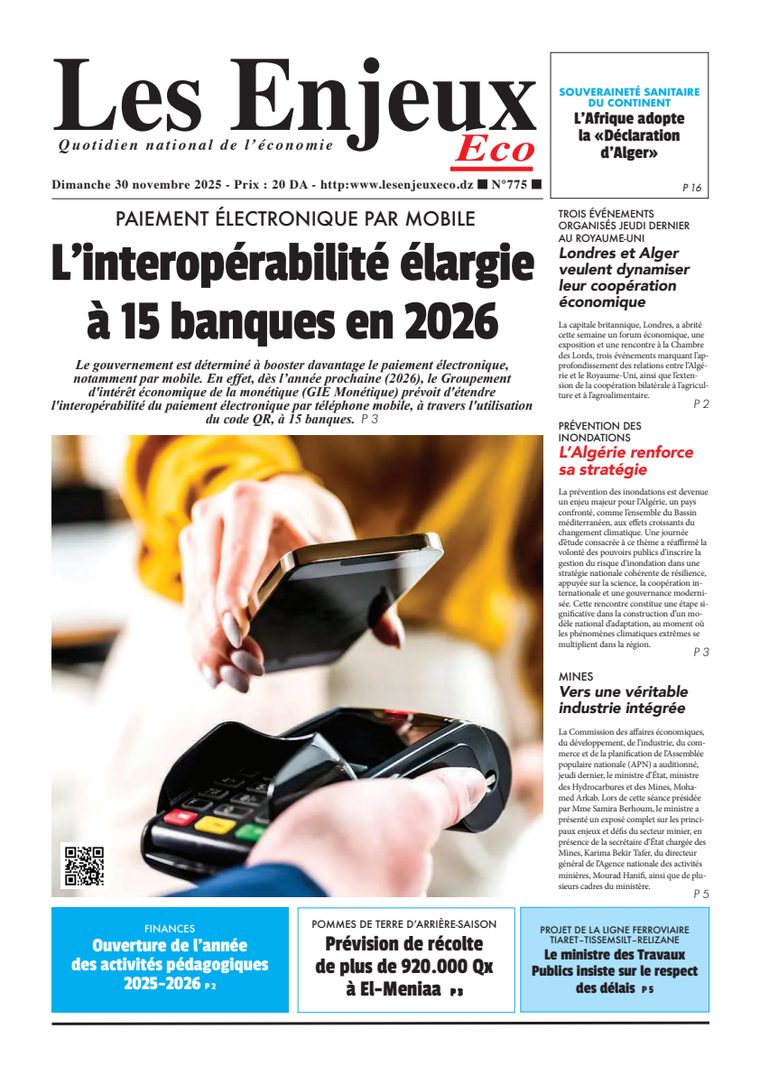Une du journal Les Enjeux Eco numéro 775