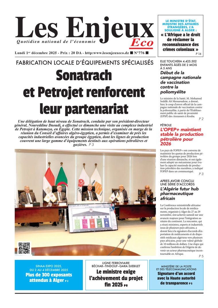 Une du journal Les Enjeux Eco numéro 776