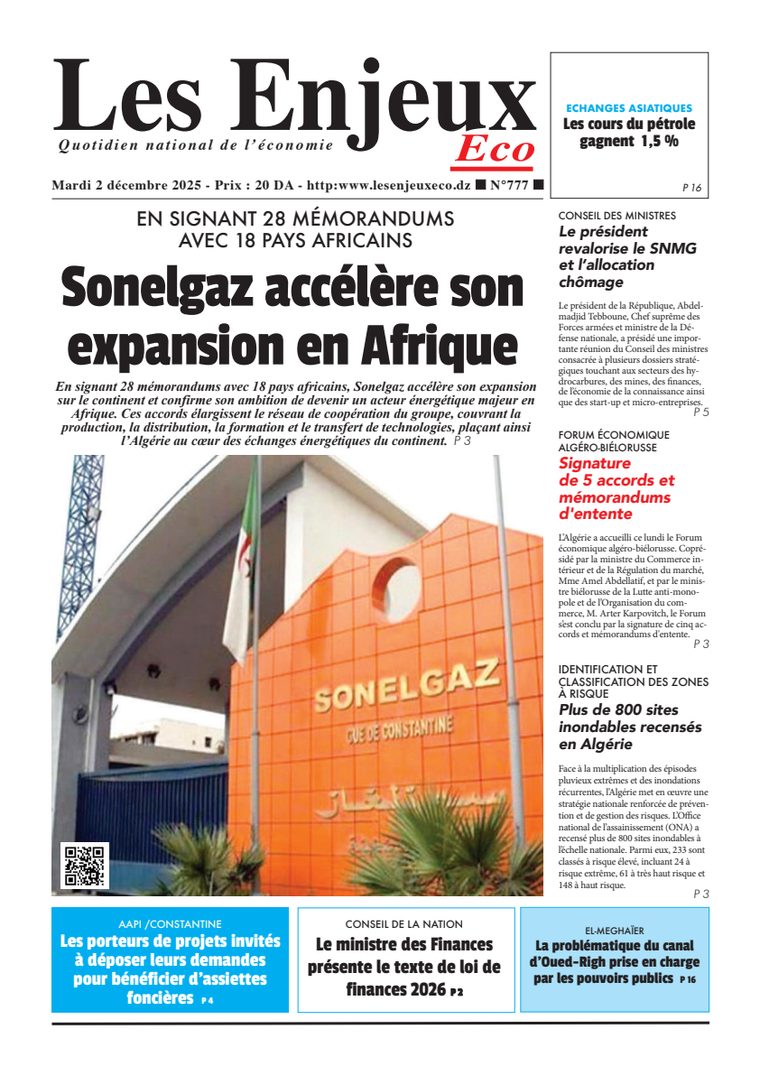Une du journal Les Enjeux Eco numéro 777