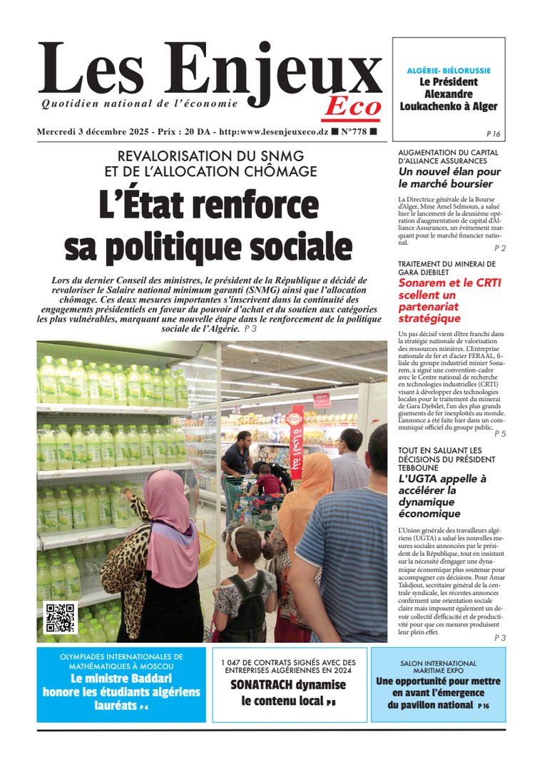 Une du journal Les Enjeux Eco numéro 778