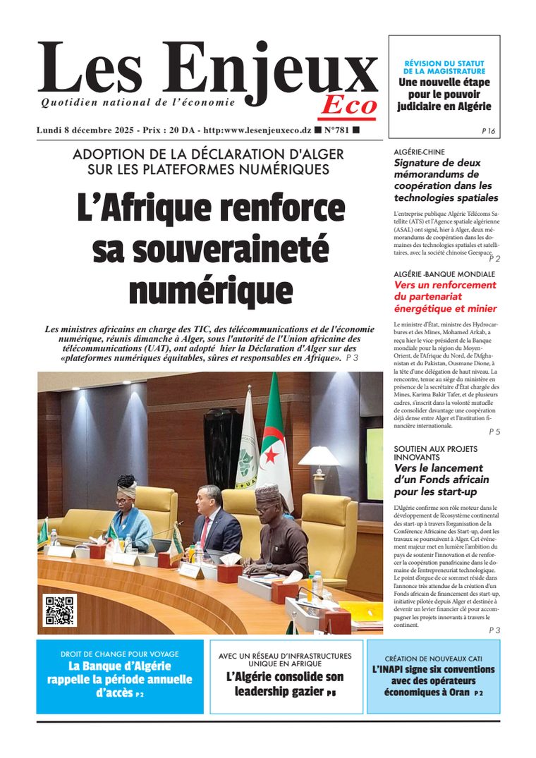 Une du journal Les Enjeux Eco numéro 781