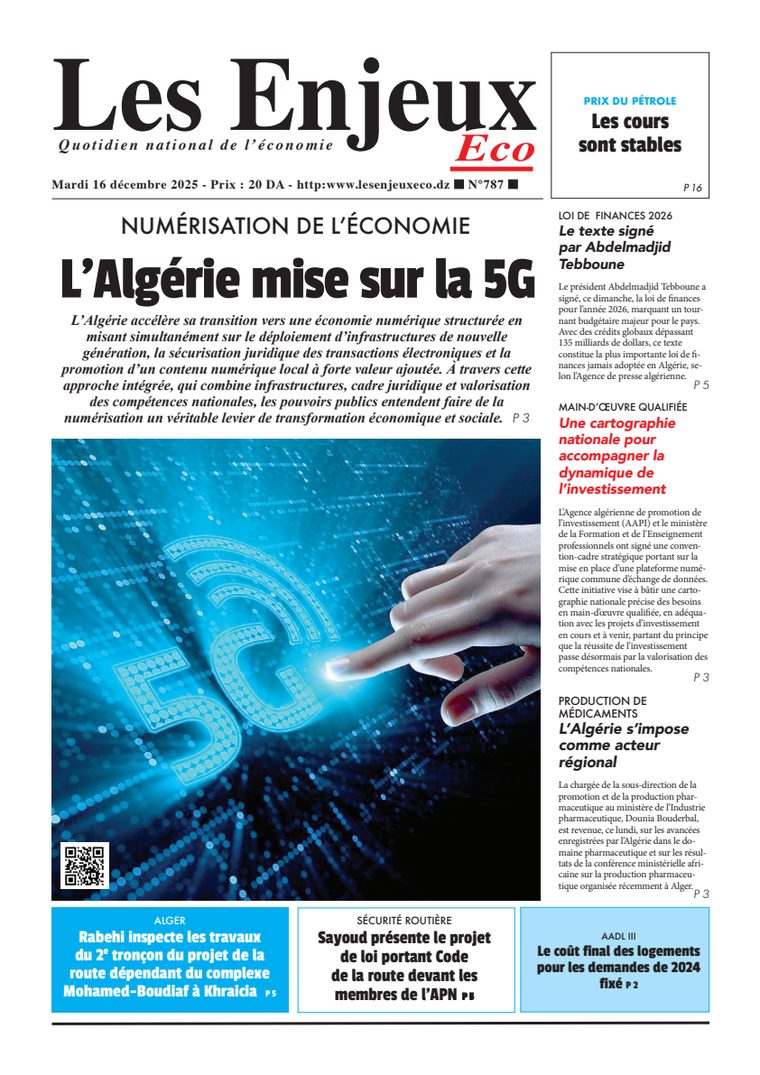 Une du journal Les Enjeux Eco numéro 787