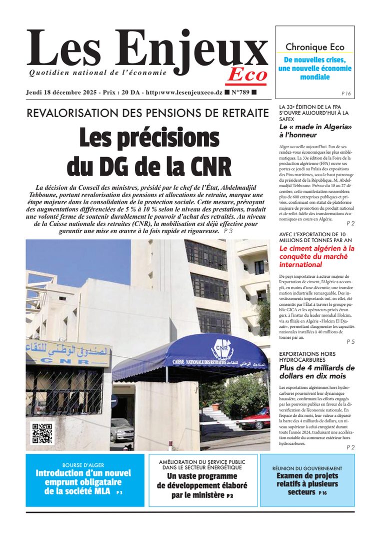 Une du journal Les Enjeux Eco numéro 789