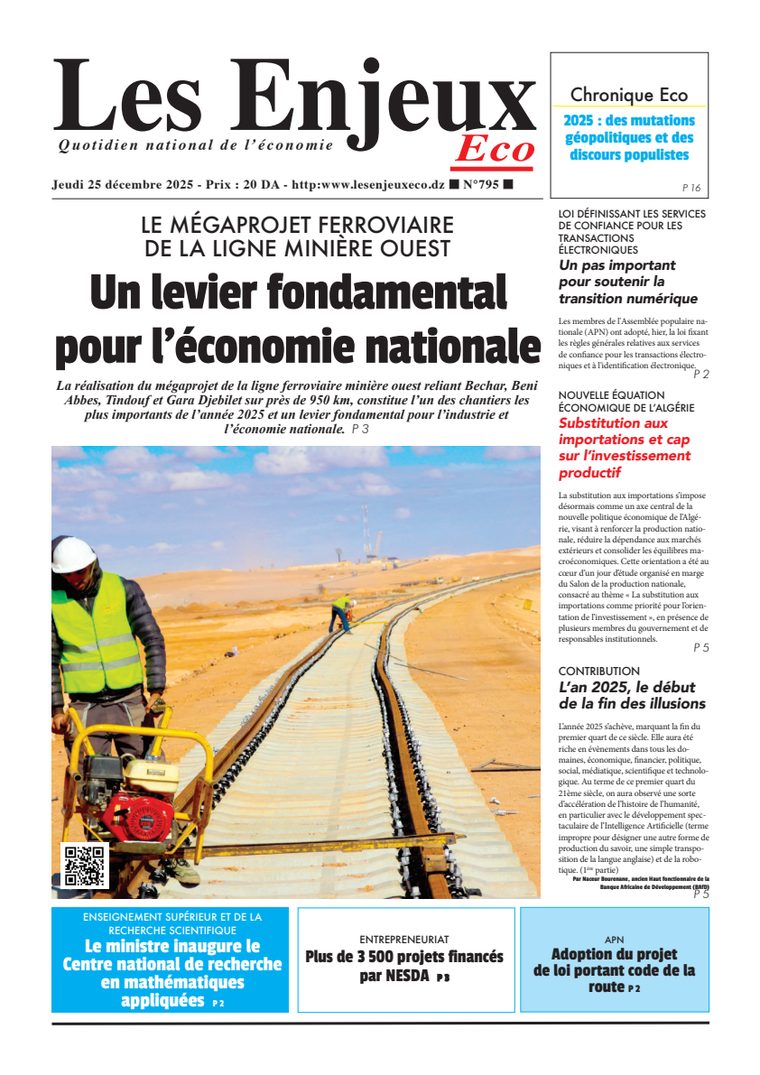 Une du journal Les Enjeux Eco numéro 795