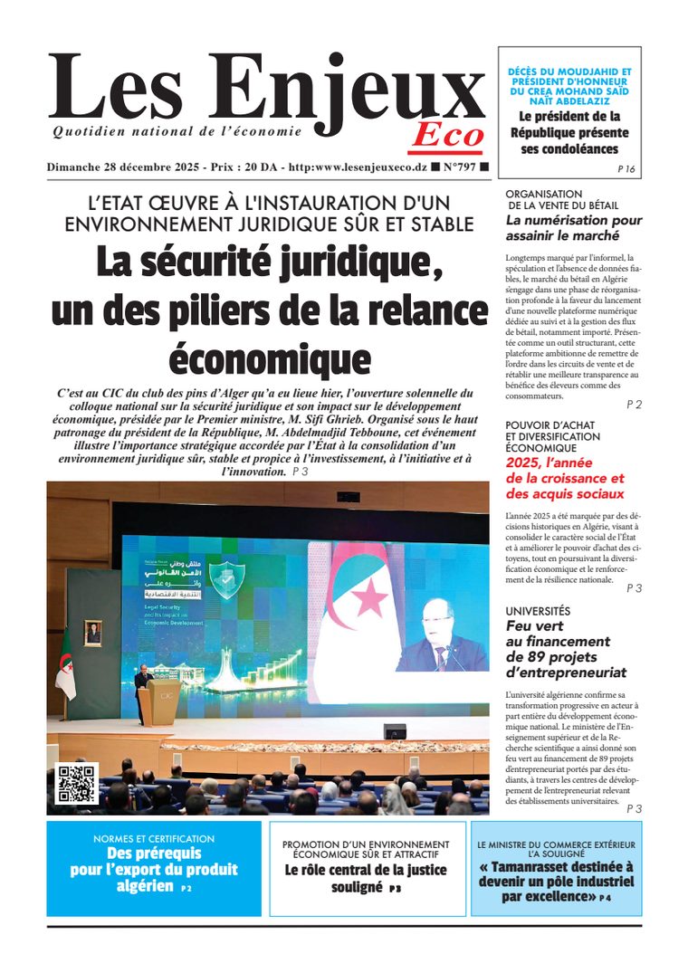 Une du journal Les Enjeux Eco numéro 797
