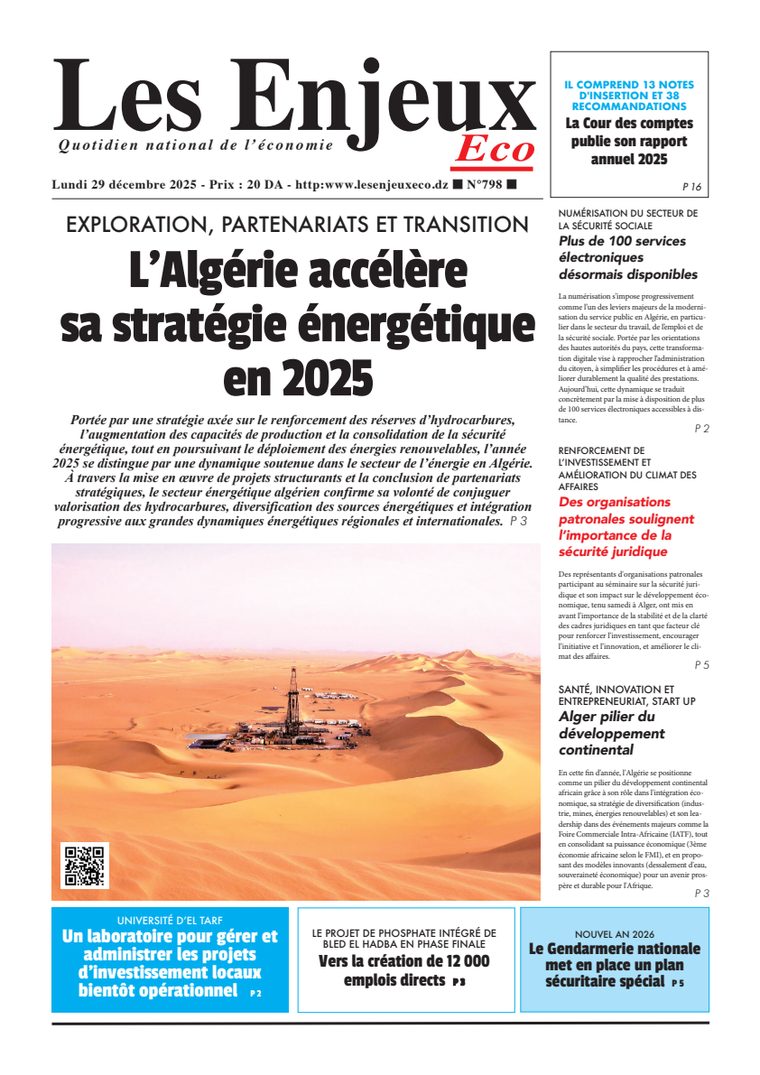 Une du journal Les Enjeux Eco numéro 798